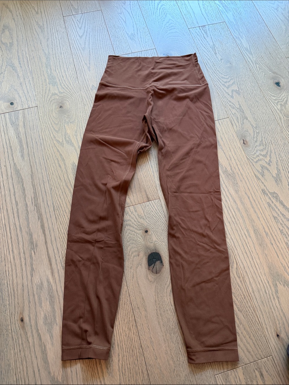 Lululemon Brown High-Waist Ribbed Leggings